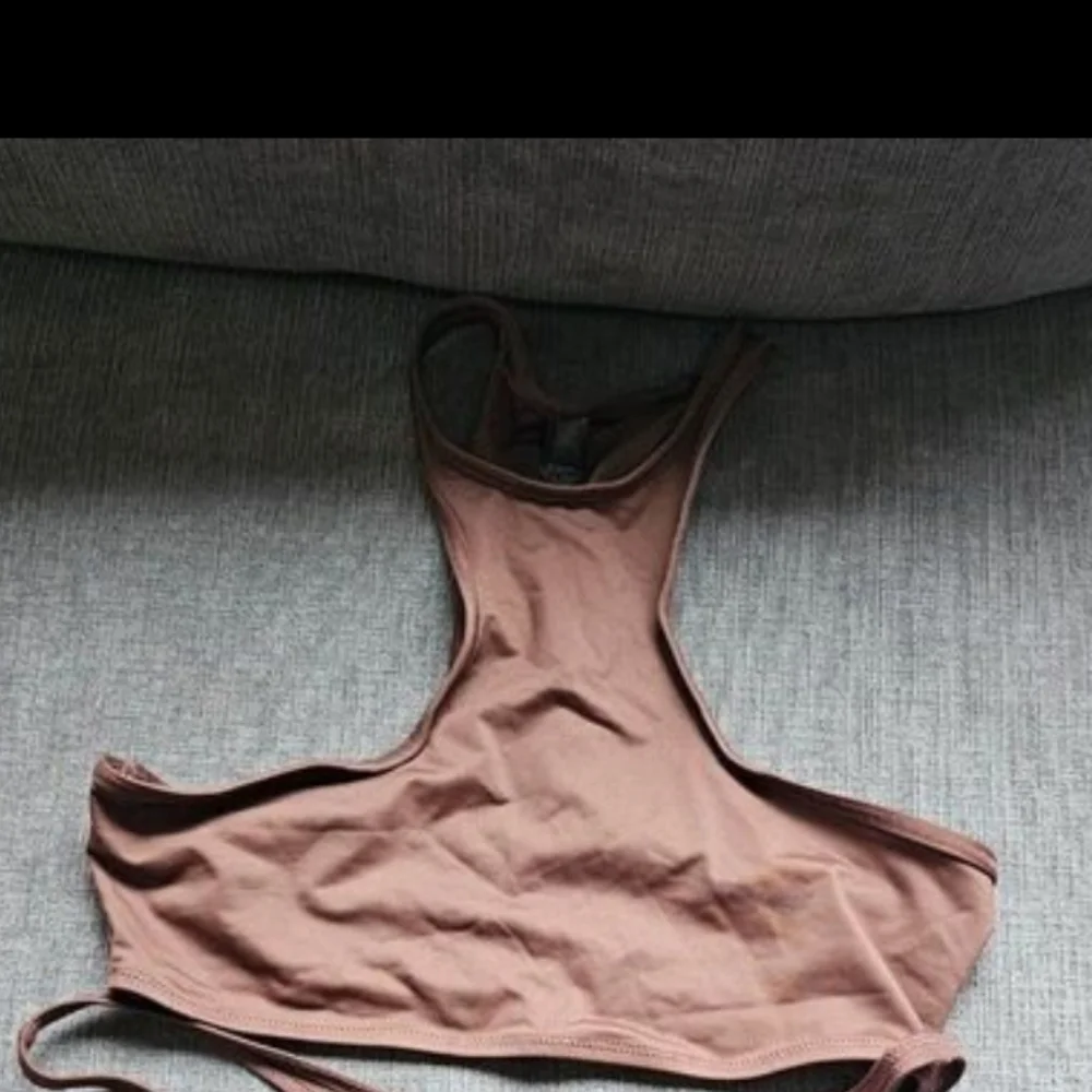 Skims Women's Cocoa Bikini Swim Racer Back High Rise Cheeky Bottom Size Medium